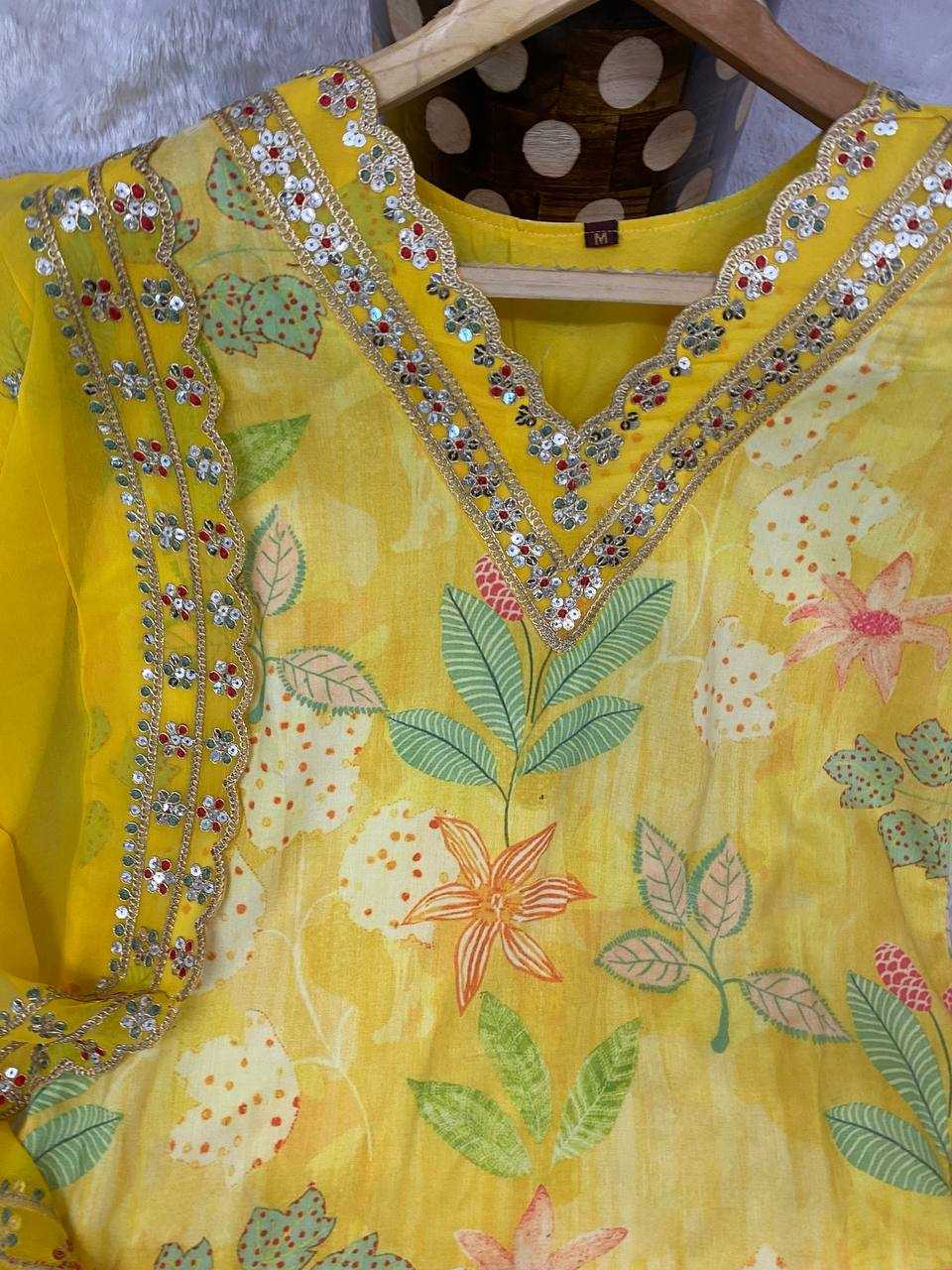 YNF MUSLIN KESH164 G60 SUITS & DRESSES WHOLESALE PRINTED LONG KURTI YELLOW SALWAR EMBROIDRY SUITS MANUFACTURE- Kapda Export