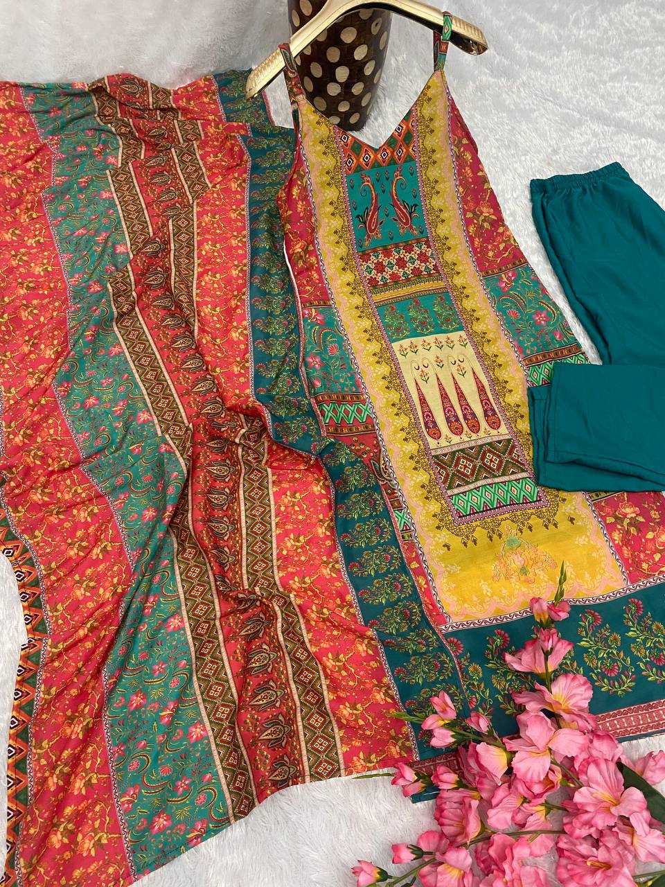 YNF MUSLIN KESH164 G65 SUITS & DRESSES WHOLESALE PRINTED LONG KURTI SLEEVELESS DRESSES SUITS MANUFACTURE- Kapda Export