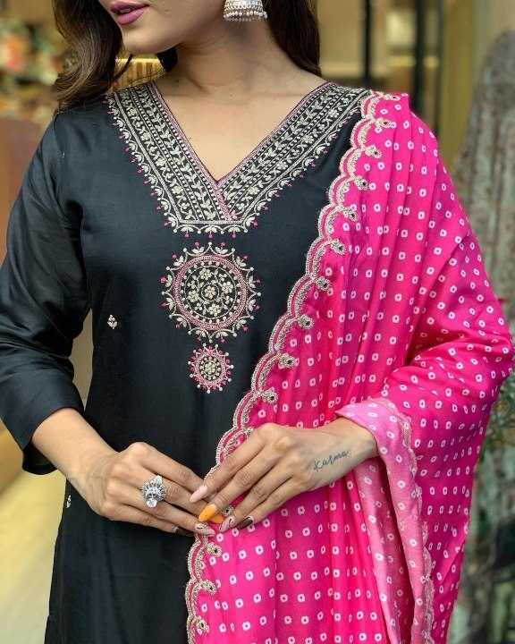 YNF MUSLIN SILK KESH164 G66 SUITS & DRESSES WHOLESALE EMBROIDRY LADIES SILK LONG KURTI BLACK SALWAR SUITS MANUFACTURE- Kapda Export