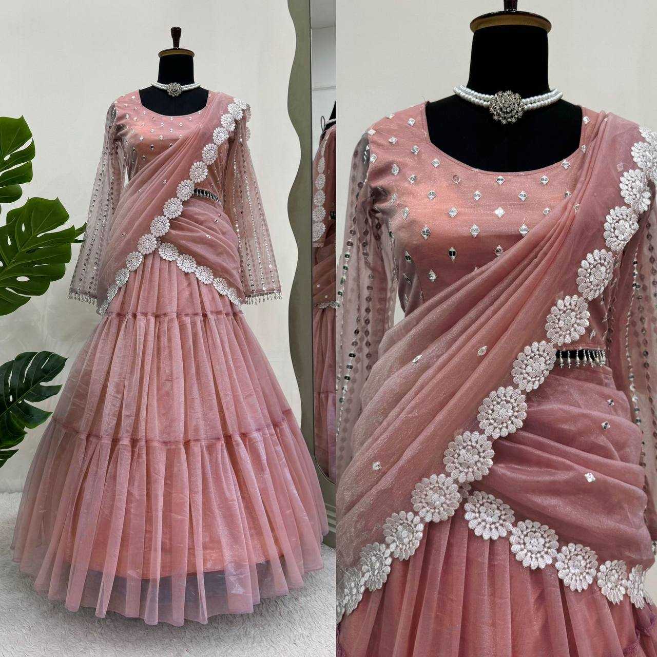 YNF ORGANZA RIN169 6474 LEHENGAS WHOLESALE DESIGNER AFTER PARTY OUTFITS SEQUINS LEHENGA WITH DUPTTA WEDDING LEHENGAS MANUFACTURER- Kapda Export