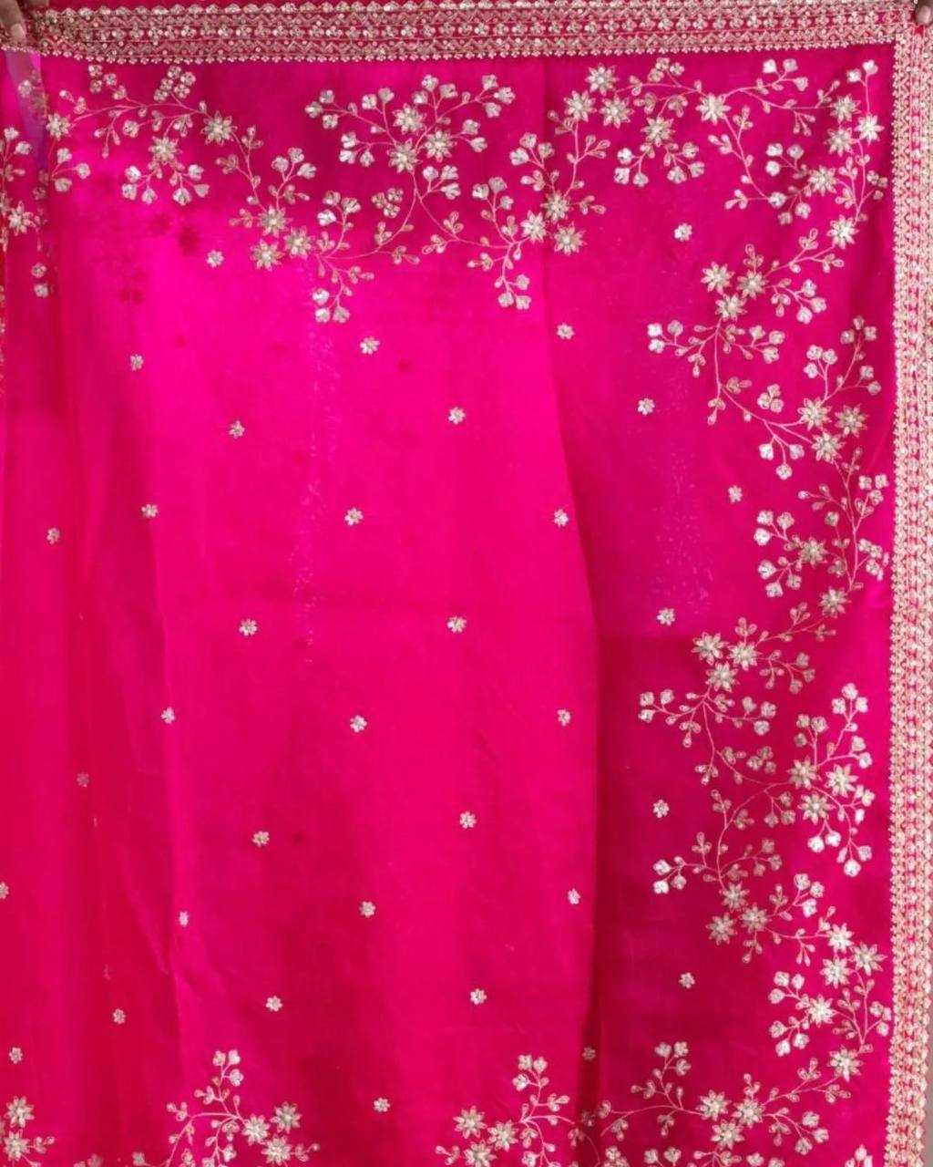 YNF ORGANZA SILK RIN187 653 SAREES WHOLESALE SEQUENCE EMBRODERY ORGANZA PINK SAREES MANUFACTURER- Kapda Export