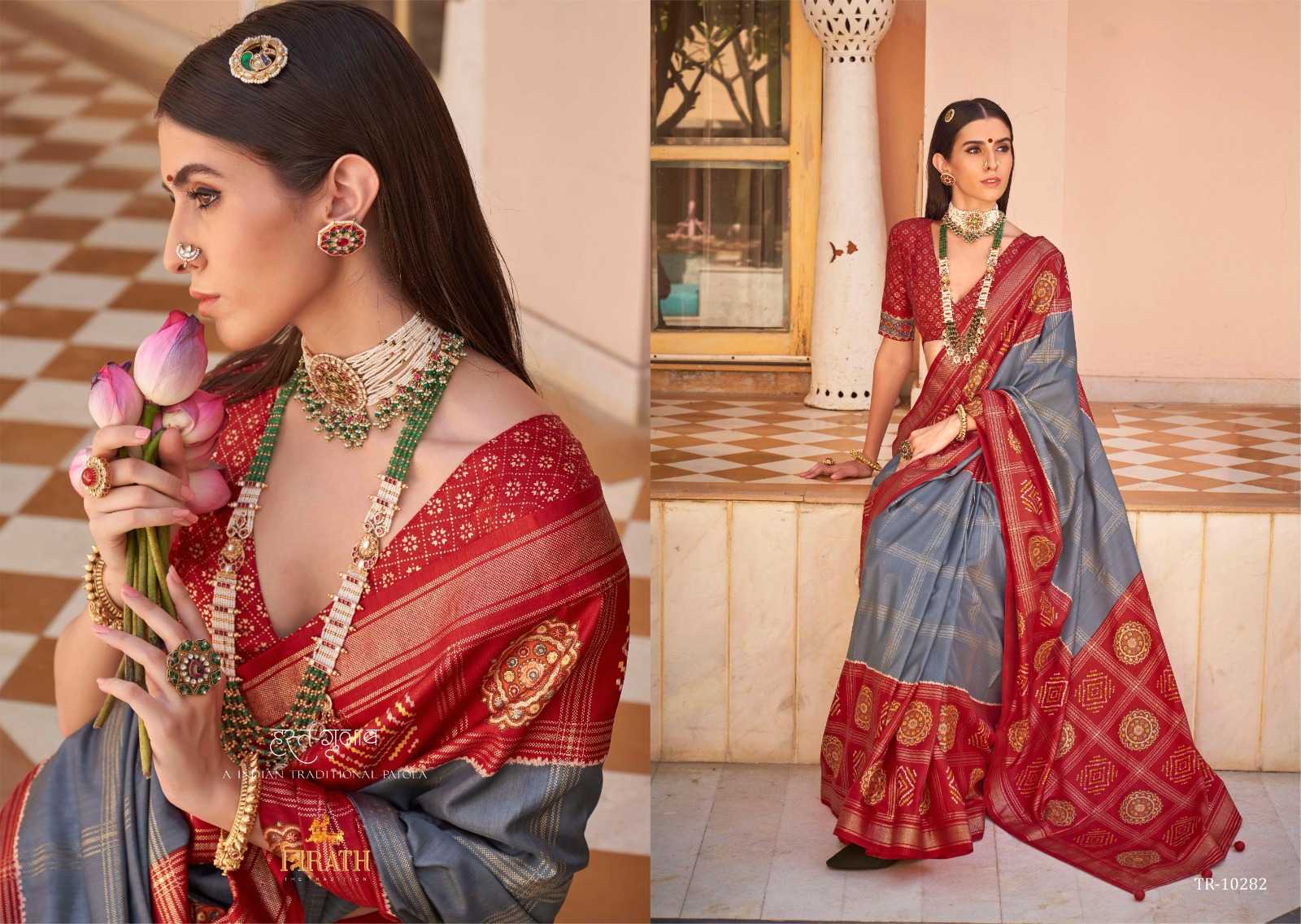 YNF PURE SILK TRIRATH KESH235 GULAB PATOLA CLOTHING BRANDS WHOLESALE SAREES MANUFACTURER - Kapda Export