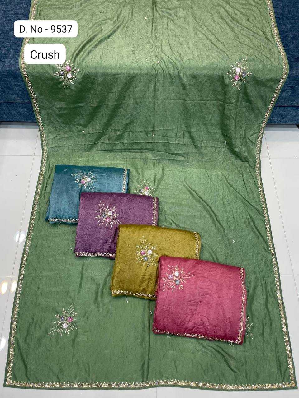 YNF SILK CRUSH KESH114 9537 SAREES WHOLESALE BUTTA STONE WORK SILK ZARI SAREES MANUFACTURER- Kapda Export