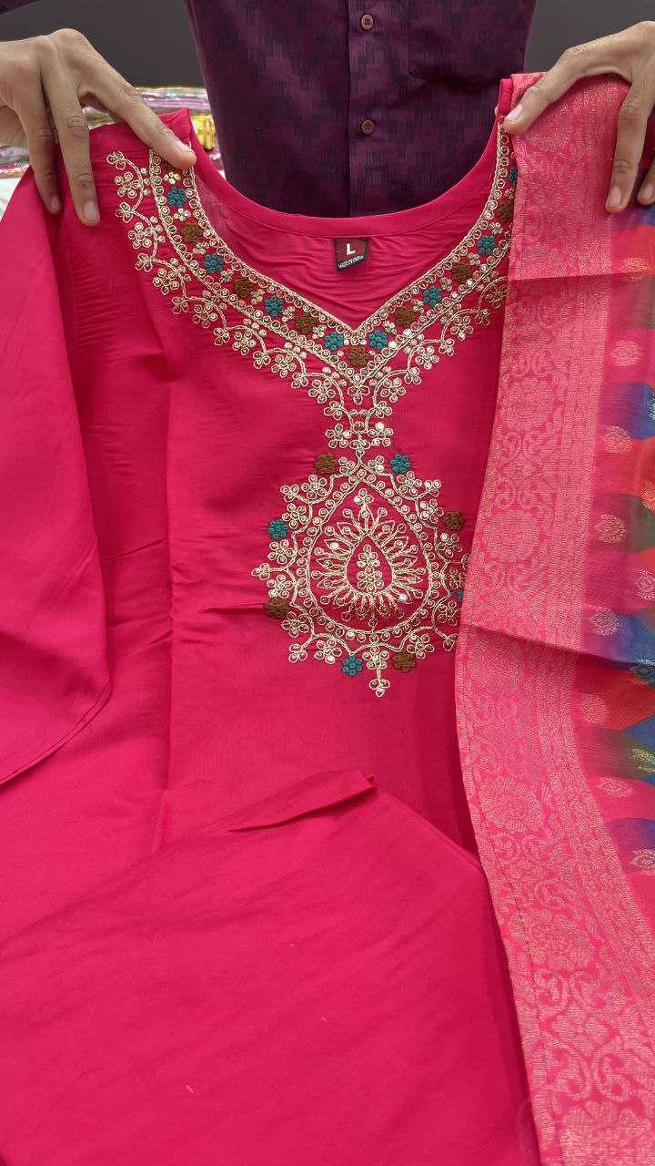 YNF SILK KESH209 BHC15 SUITS & DRESSES WHOLESALE EMBROIDERY LADIES SILK PINK SALWAR MANUFACTURER