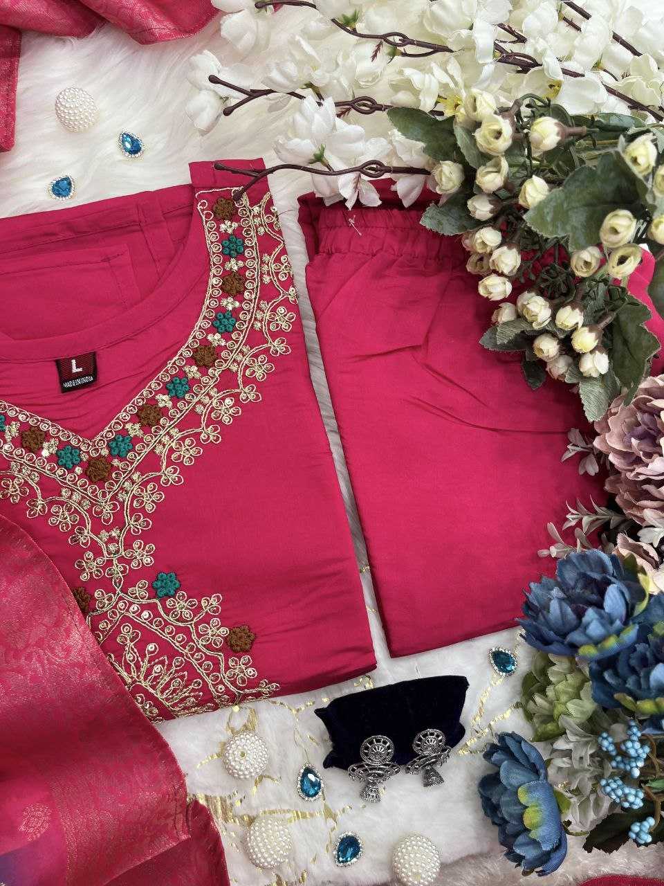 YNF SILK KESH209 BHC15 SUITS & DRESSES WHOLESALE EMBROIDERY LADIES SILK PINK SALWAR MANUFACTURER