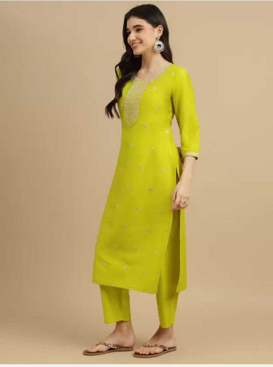 YNF SILK KESH214 259 SUIT & DRESSES WHOLESALE LADIES SILK EMBROIDERY SUITS MANUFACTURER