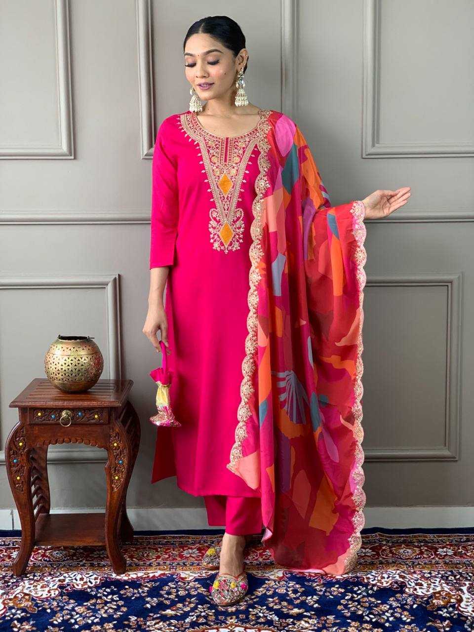 YNF SILK RIN200 546 SUITS & DRESSES WHOLESALE SILK LONG KURTI PINK SALWAR SUITS MANUFACTURE- Kapda Export