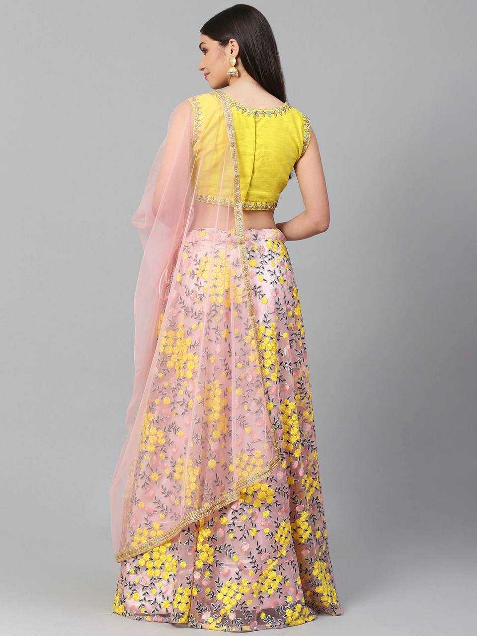 YNF SOFT NET RIN131 540 LEHENGAS WHOLESALE NET FANCY EMBROIDERED LEHENGAS MANUFACTURER