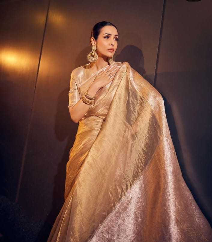 YNF TISSUE KESH131 Malaika Arora SAREES WHOLESALE TISSUE SILK MALAIKA ARORA ZARI SAREES MANUFACTURER- Kapda Export