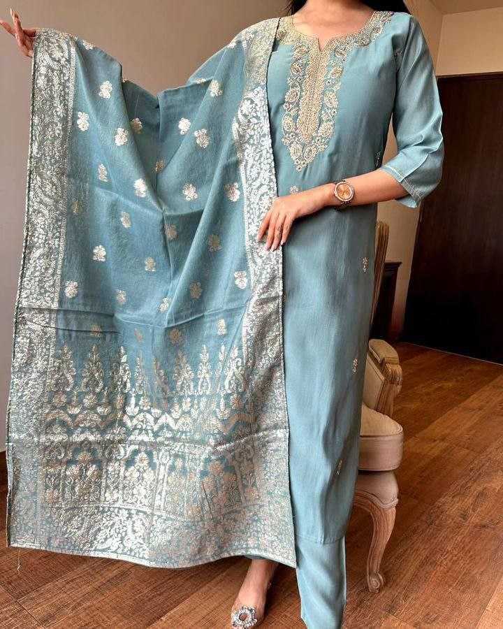 YNF VISCOSE CHANDERI RIN174 SAKSHI SUITS & DRESSES WHOLESALE EMBROPIDERY CHANDERI LONG KURTI SUITS MANUFACTURE- Kapda Export