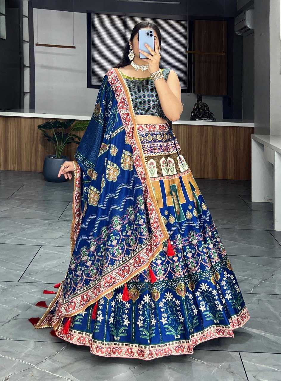 YNF ART SILK RIN119 7131 LEHENGAS WHOLESALE PRINTED SILK GOTA PATTI LEHENGAS MANUFACTURER- Kapda Export