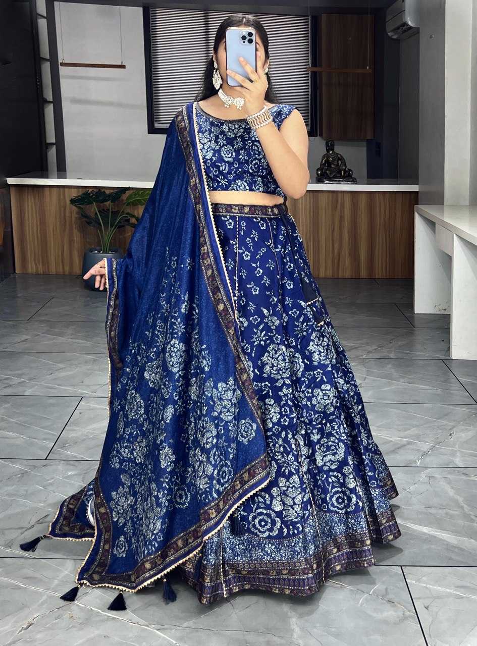 YNF ART SILK RIN119 7131 LEHENGAS WHOLESALE PRINTED SILK GOTA PATTI LEHENGAS MANUFACTURER- Kapda Export