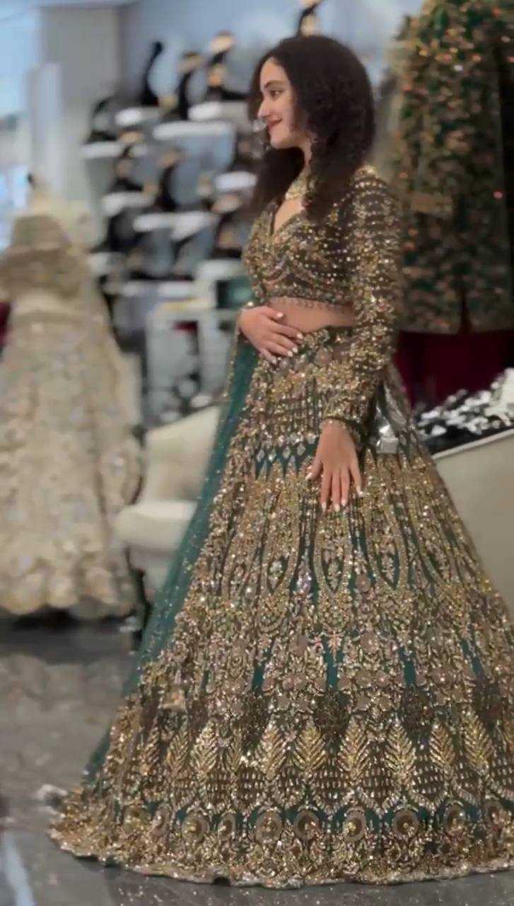 YNF BUTTERFIY NET RIN108 1693 LEHENGAS WHOLESALE WEDDING EMBROIDERED NET DESIGNER LEHENGAS MANUFACTURER- Kapda Export