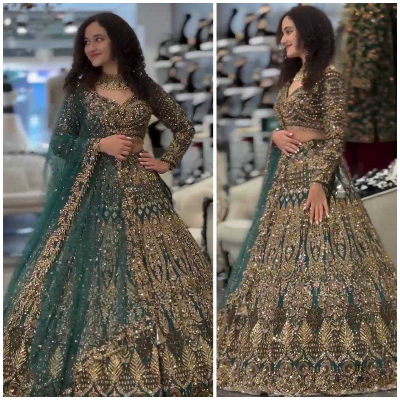 YNF BUTTERFIY NET RIN108 1693 LEHENGAS WHOLESALE WEDDING EMBROIDERED NET DESIGNER LEHENGAS MANUFACTURER- Kapda Export