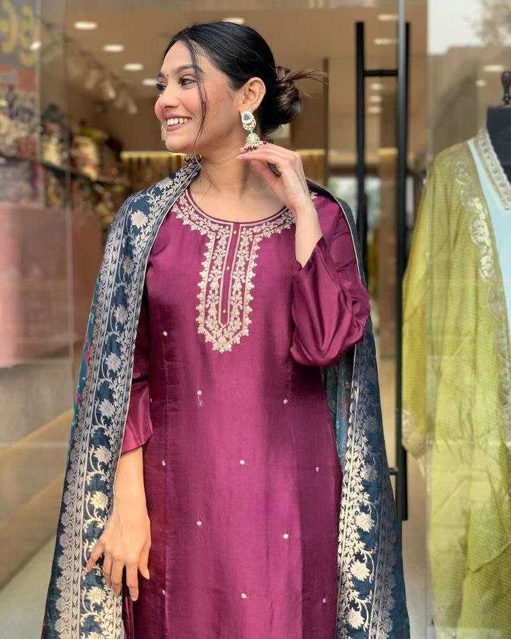 YNF CHANDERI COTTON RIN174 RUSHITA SUITS & DRESSES WHOLESALE CHANDERI  EMBROIDERY LADIES SUITS MANUFACTURE- Kapda Export