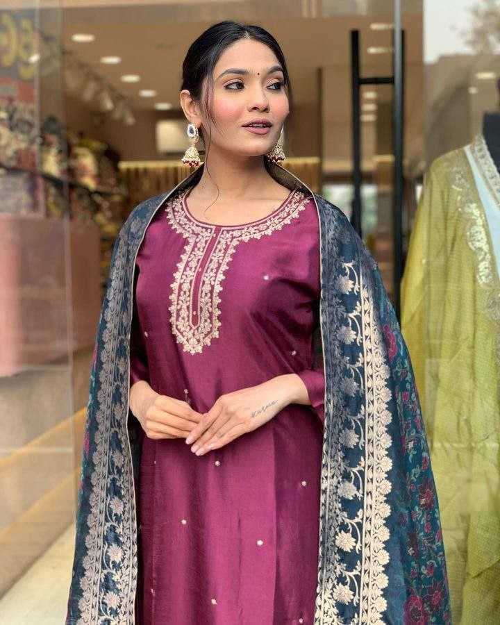 YNF CHANDERI COTTON RIN174 RUSHITA SUITS & DRESSES WHOLESALE CHANDERI  EMBROIDERY LADIES SUITS MANUFACTURE- Kapda Export