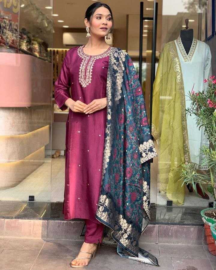 YNF CHANDERI COTTON RIN174 RUSHITA SUITS & DRESSES WHOLESALE CHANDERI  EMBROIDERY LADIES SUITS MANUFACTURE- Kapda Export