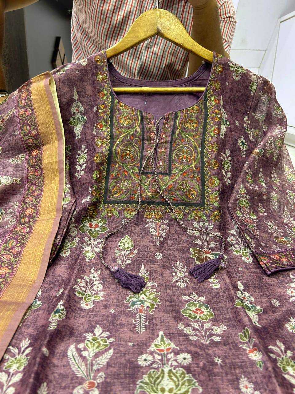 YNF CHANDERI SILK RIN131 012MANSA SUITS & DRESSES LADIES PRINTED CHANDERI LONG KURTI SUITS MANUFACTUR- Kapda Export