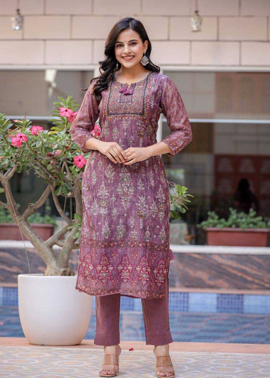 YNF CHANDERI SILK RIN131 012MANSA SUITS & DRESSES LADIES PRINTED CHANDERI LONG KURTI SUITS MANUFACTUR- Kapda Export