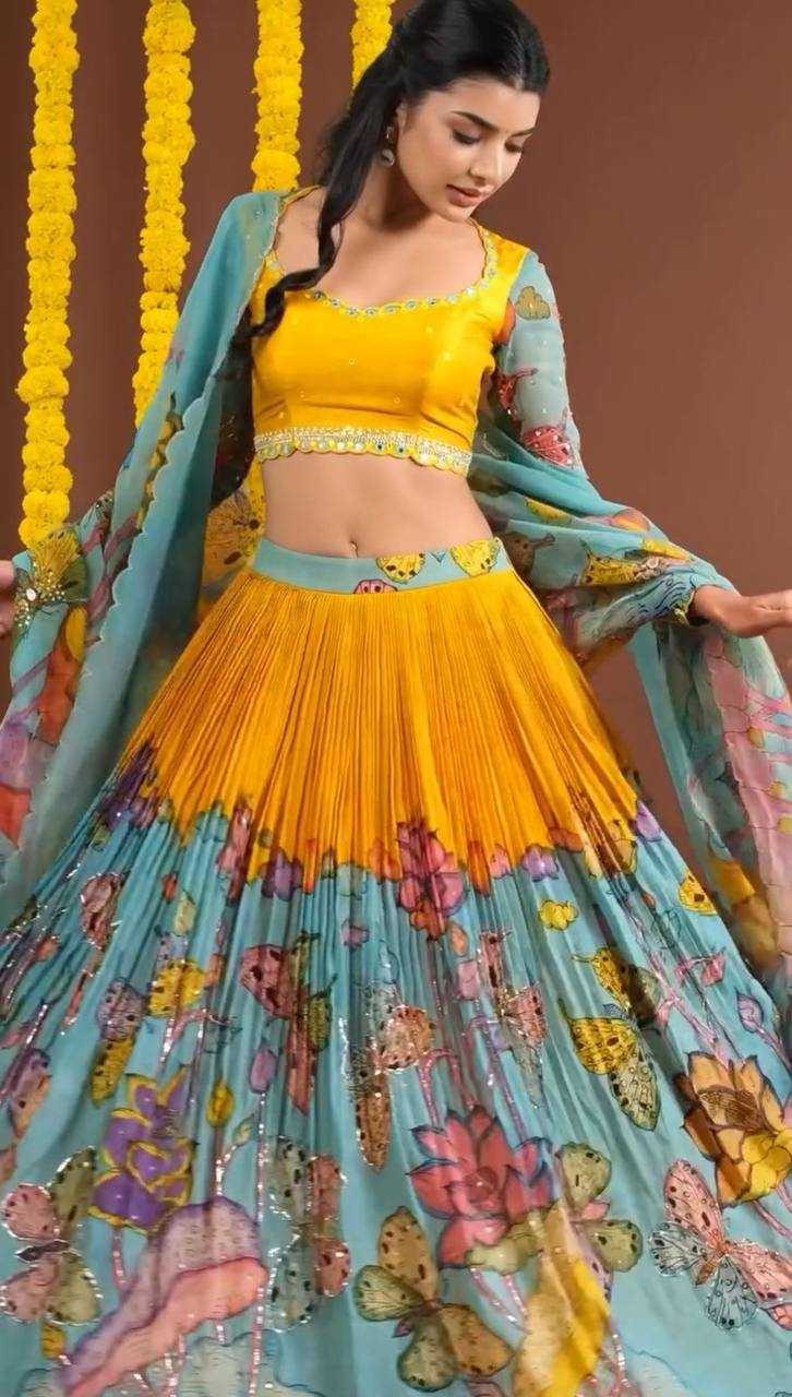 YNF CHENT CREPE KESH119 463 LEHENGAS WHOLESALE KALAMAKRI TRADITIONAL PRINTED LEHENGAS MANUFACTURERQ- Kapda Export