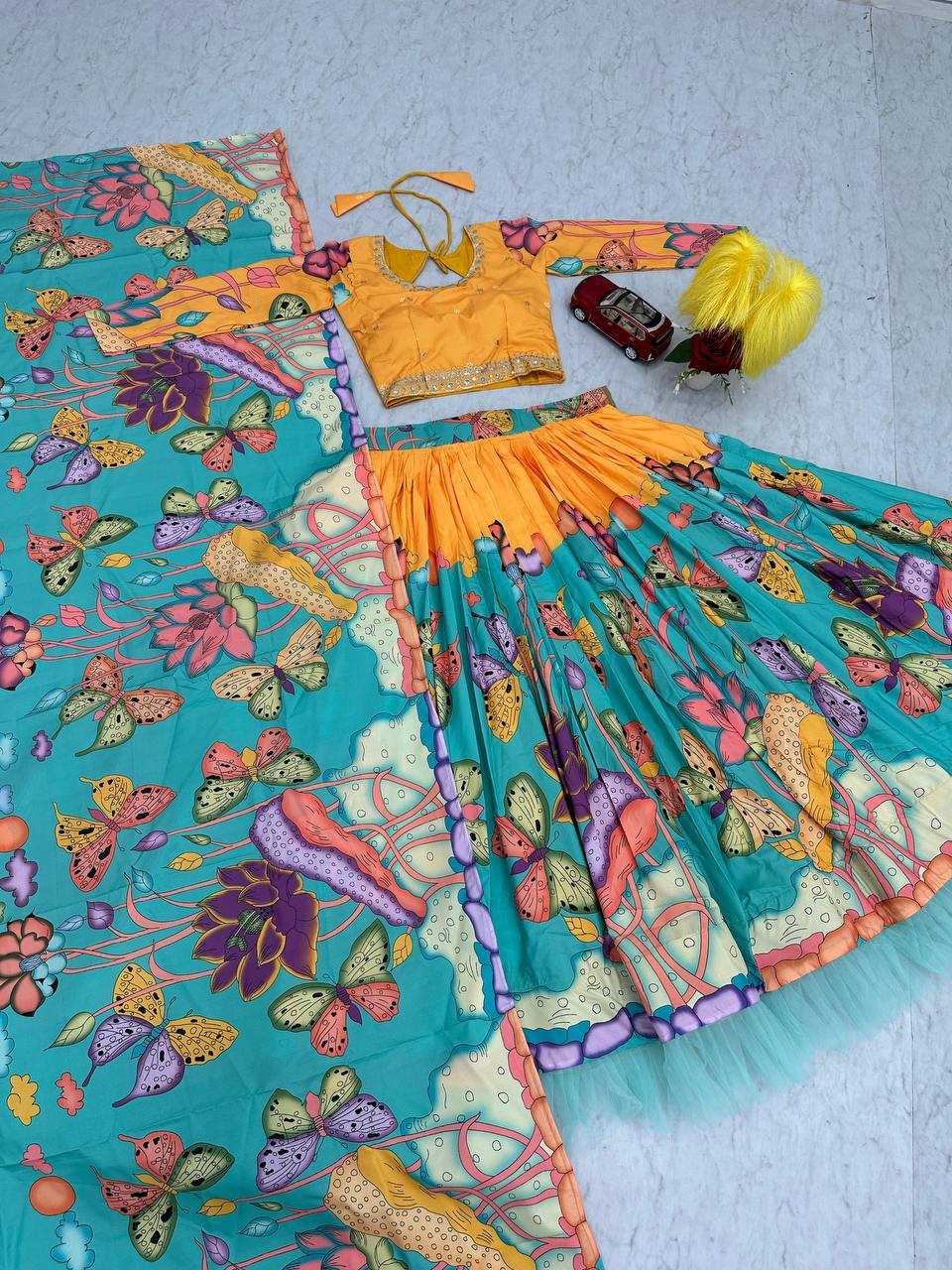 YNF CHENT CREPE KESH119 463 LEHENGAS WHOLESALE KALAMAKRI TRADITIONAL PRINTED LEHENGAS MANUFACTURERQ- Kapda Export