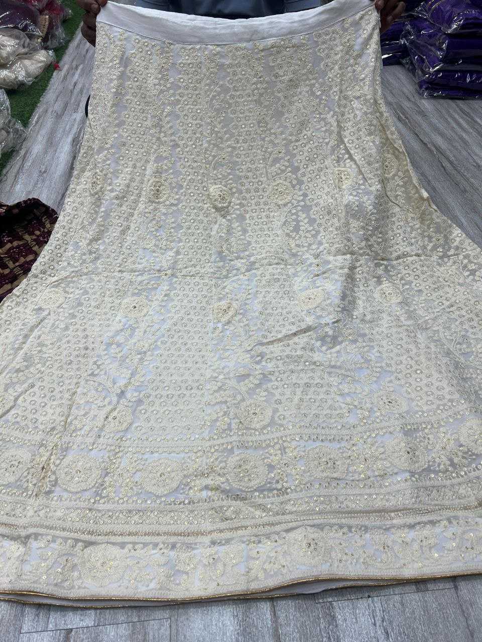 YNF CHIFFON KESH179 AHB109 LEHENGAS WHOLESALE DESIGNER WEDDING EMBROIDERED WHITE LEHENGAS MANUFACTURER- Kapda Export