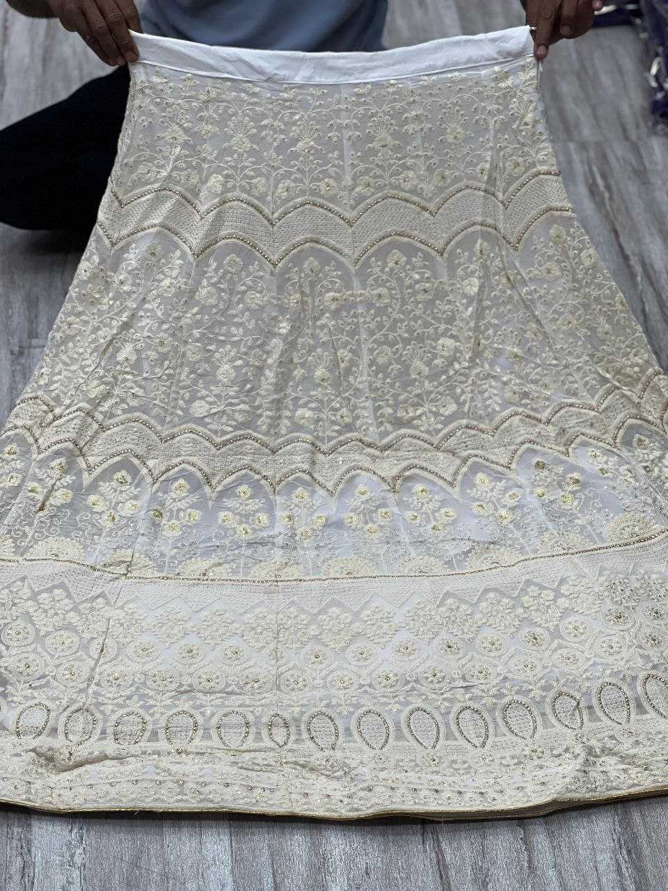 YNF CHIFFON KESH179 AHB109 LEHENGAS WHOLESALE DESIGNER WEDDING EMBROIDERED WHITE LEHENGAS MANUFACTURER- Kapda Export