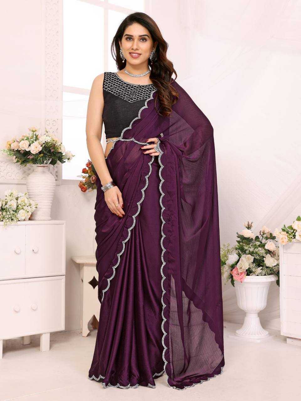 YNF CHIFFON KESH245 RNF14 SAREES WHOLESALE CHIFFON PARTY WEAR SEQUNIS STONE WORK SAREES MANUFACTURER- Kapda Export