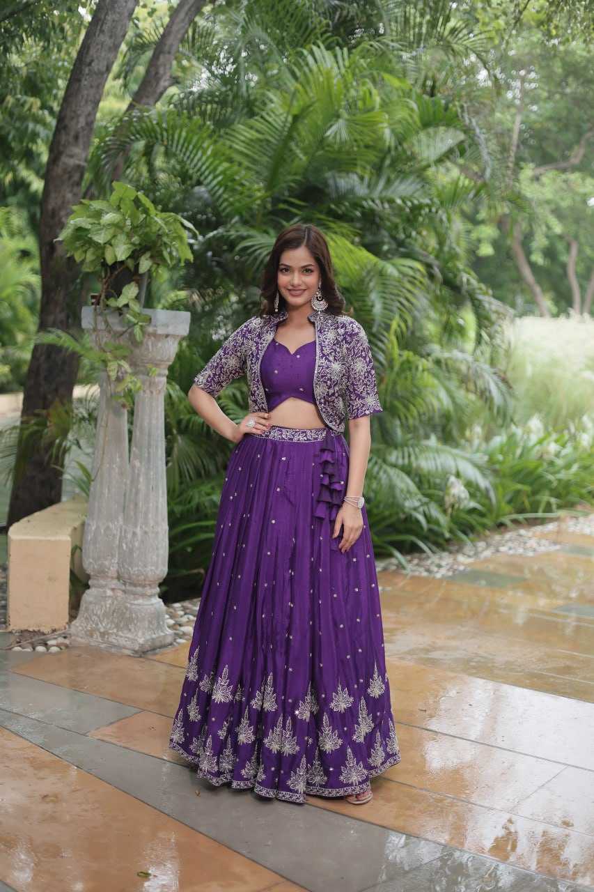 YNF CHINON KESH132 7128 LEHENGAS WHOLESALEJACKET STYLE WEDDING EMBROIDERED SQUNIS LEHENGAS MANUFACTURER- Kapda Export