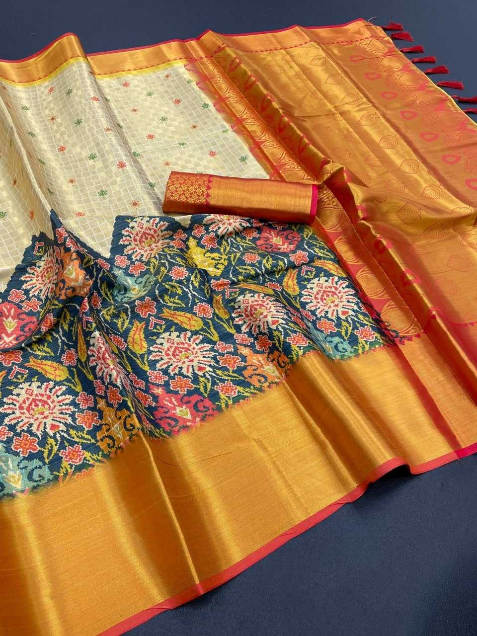 YNF CHINON KESH203 MTW30 SAREES WHOLESALE PRINTED KALAMAKRI ZARI BORDER TRADITIONAL SAREES MANUFACTURER- Kapda Export