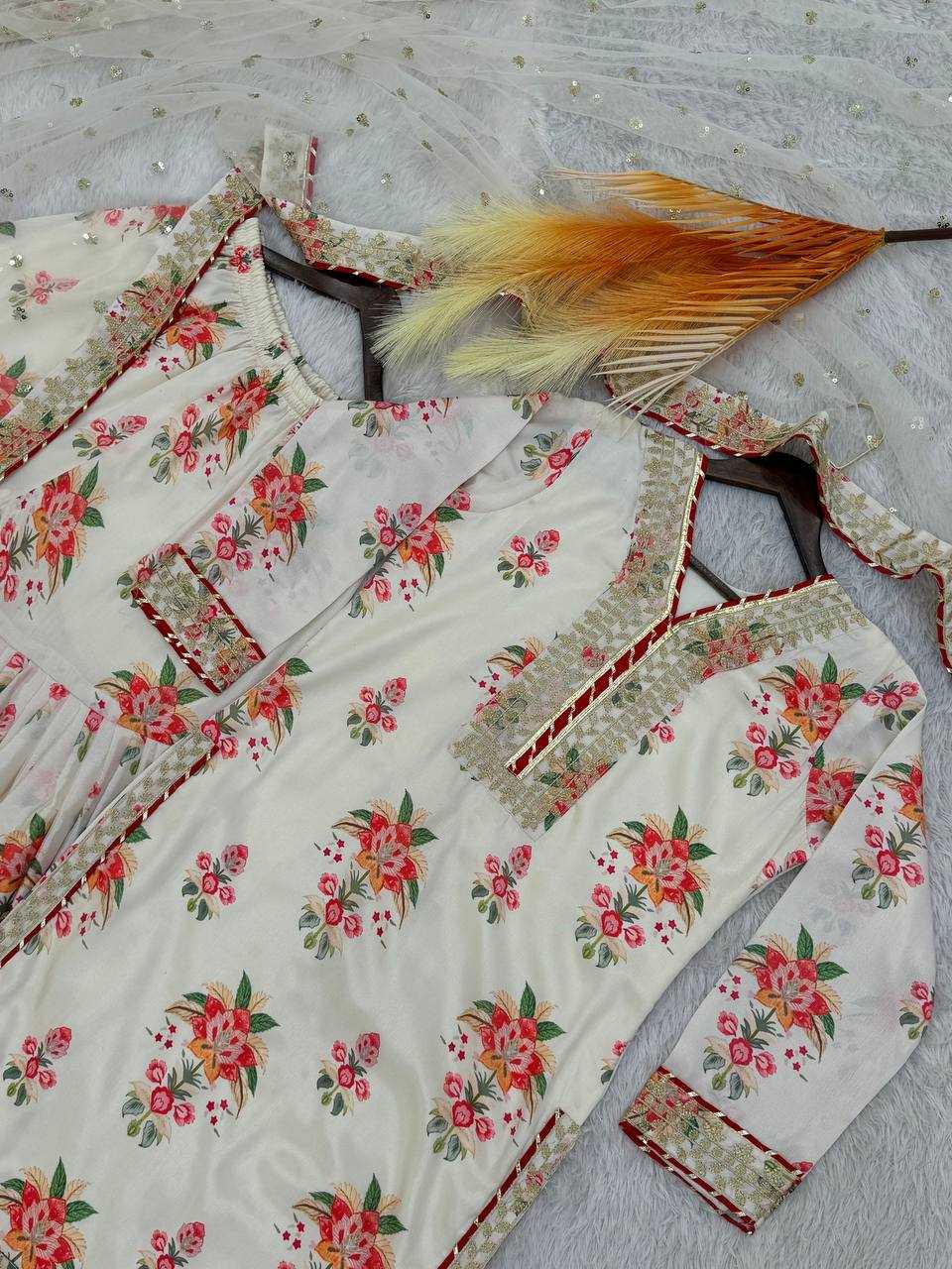 YNF CHINON SILK KESH157 1673 SUITS & DRESSES SHARARA SALWAR EMBROPIDERY PRINTED WHITE SALWAR SUITS MANUFACTUR- Kapda Export