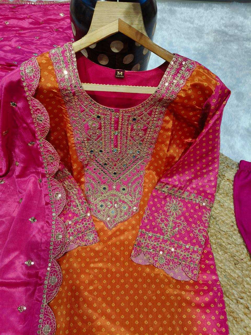 YNF CHINON SILK KESH165 G78 SUITS & DRESSES WHOLESALE EMBROPIDERY WEDDING SILK SUITS MANUFACTURE- Kapda Export