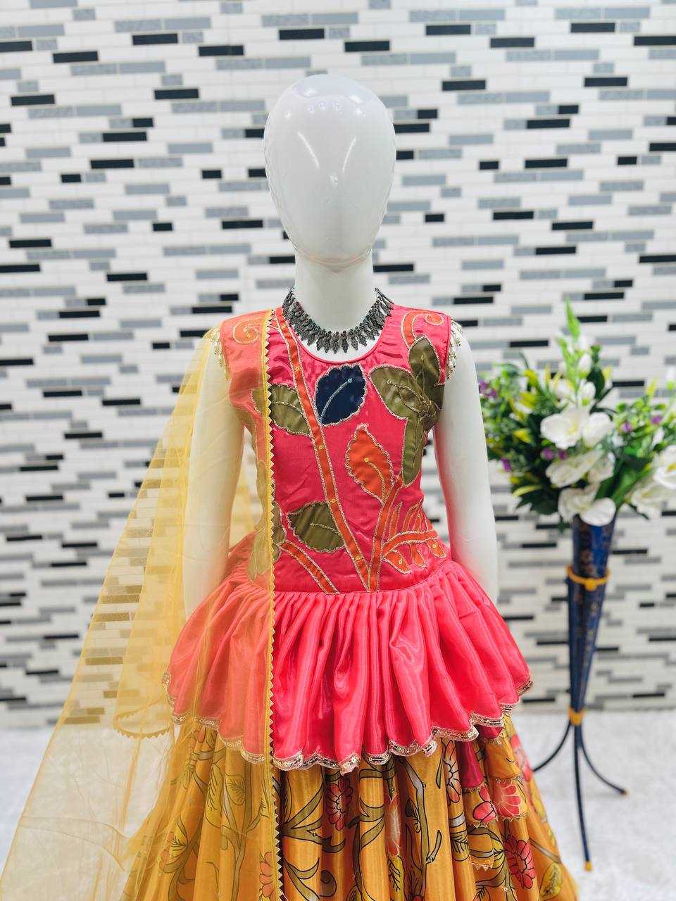 YNF CHINON SILK RIN154 195 KIDS WEAR WHOLESALE KIDS LEHENGA KIDS TRADITIONAL OUTFITS KIDS LEHENGA CHOLI EMBROIDERY WEDDING OUTFITS MANUFACTURER- Kapda Export