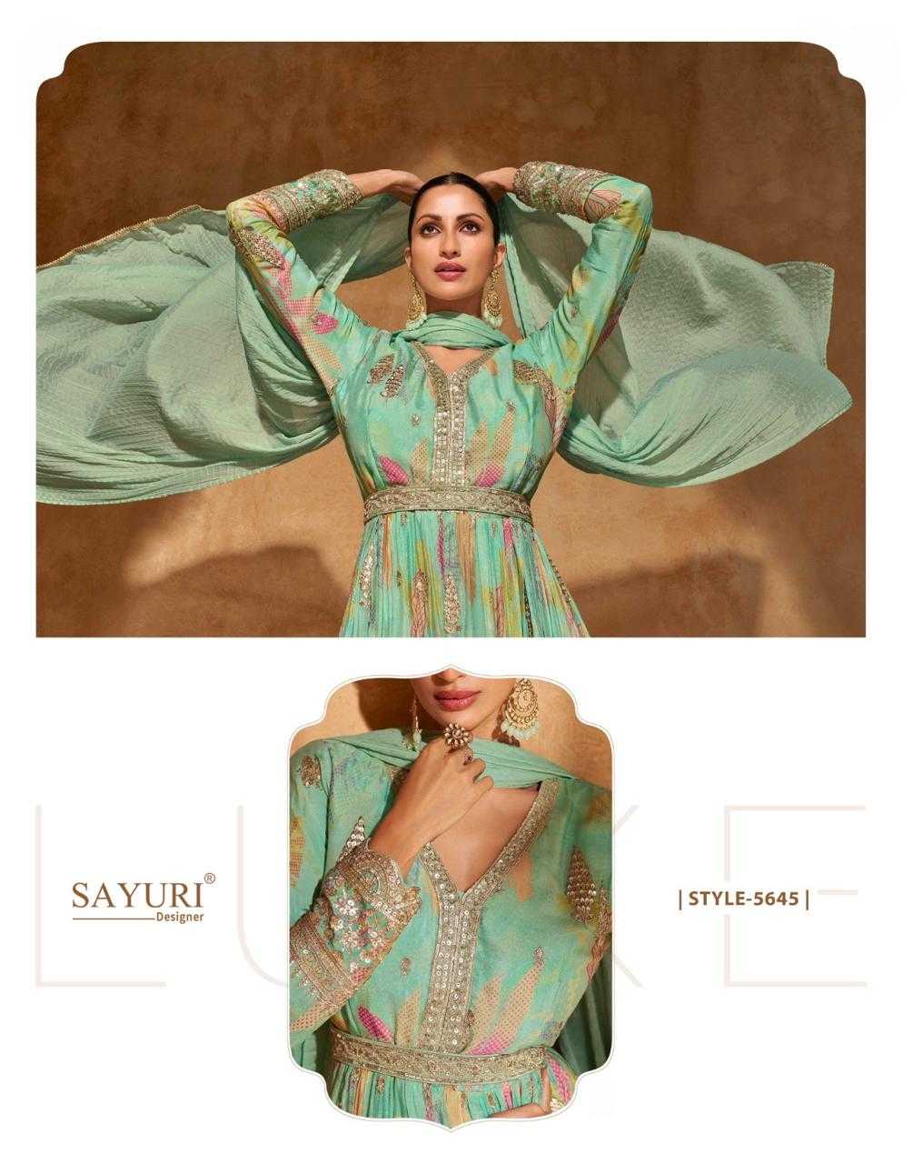 YNF CHINON SILK SAYURI KESH235 SAANJ CLOTHING BRANDS WHOLESALE GOWNS MANUFACTURER- Kapda Export