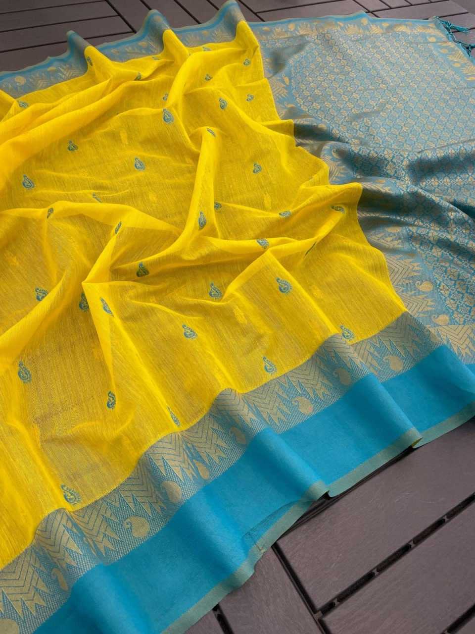 YNF COTTON KESH161 TRM10 SAREES WHOLESALE PRINTED COTTON SEQUENCE OFFICE WEAR SAREES MANUFACTURER- Kapda Export