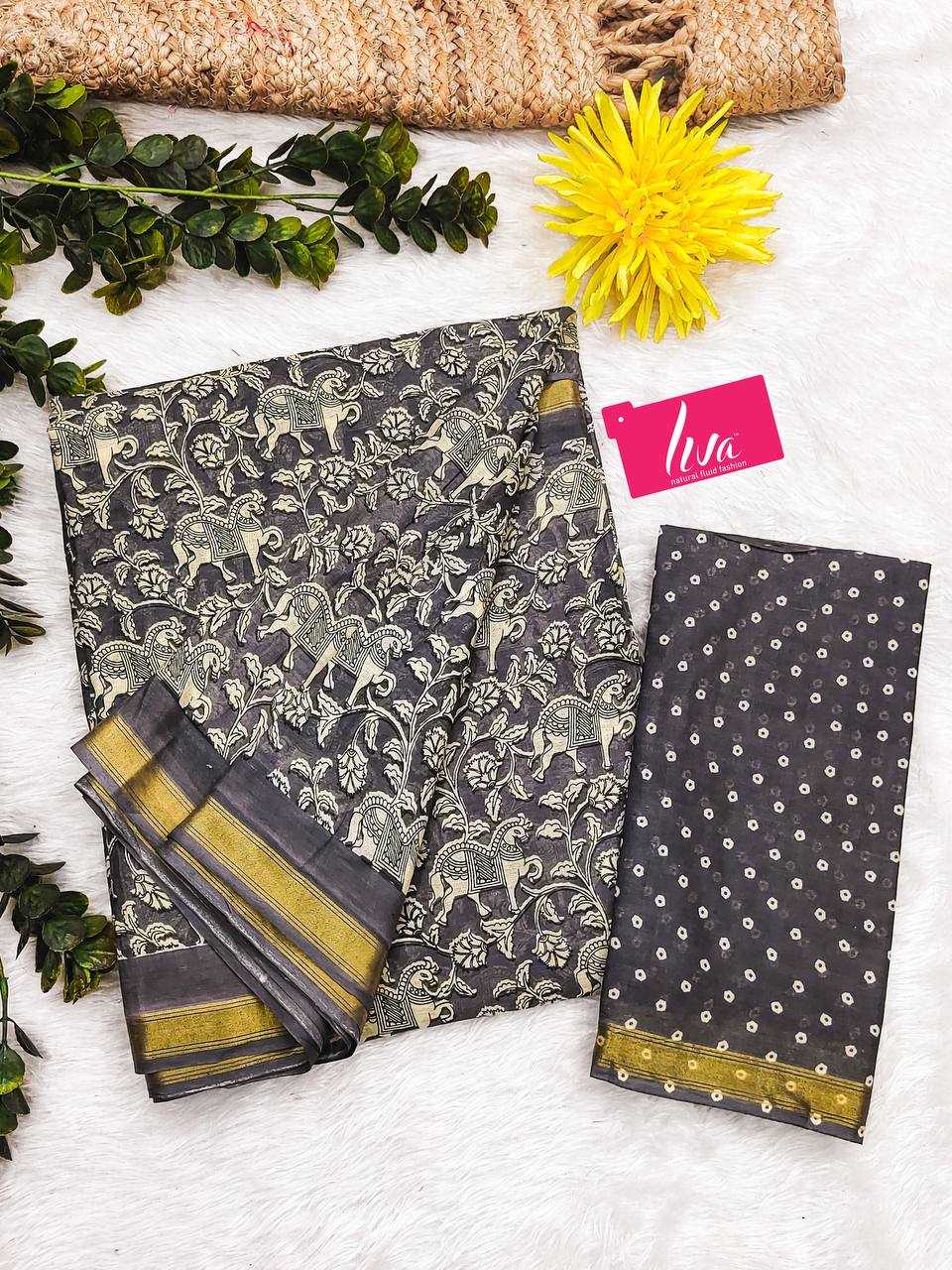 YNF COTTON KESH244 613 SAREES WHOLESALE PRINTED LADIES COTTON LINEN SAREES MANUFACTURER- Kapda Export