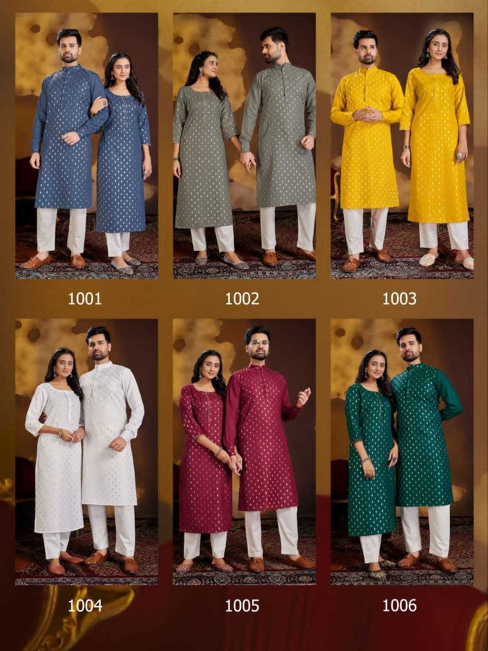 YNF COTTON KESH246 Couple Dream COUPLE WEAR WHOLESALE MENS KURTA PAYJAM & FEMALE KURTIS BOTTOM MANUFACTURER- Kapda Export