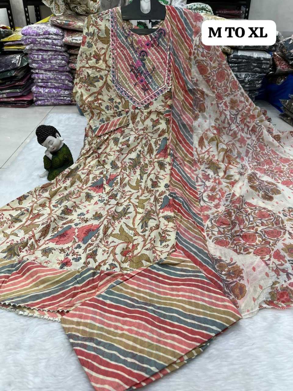 YNF COTTON KESH258 VDA34 SUITS & DRESSES WHOLESALE PRINTED COTTON ANARKALI SUITS MANUFACTURER- Kapda Export