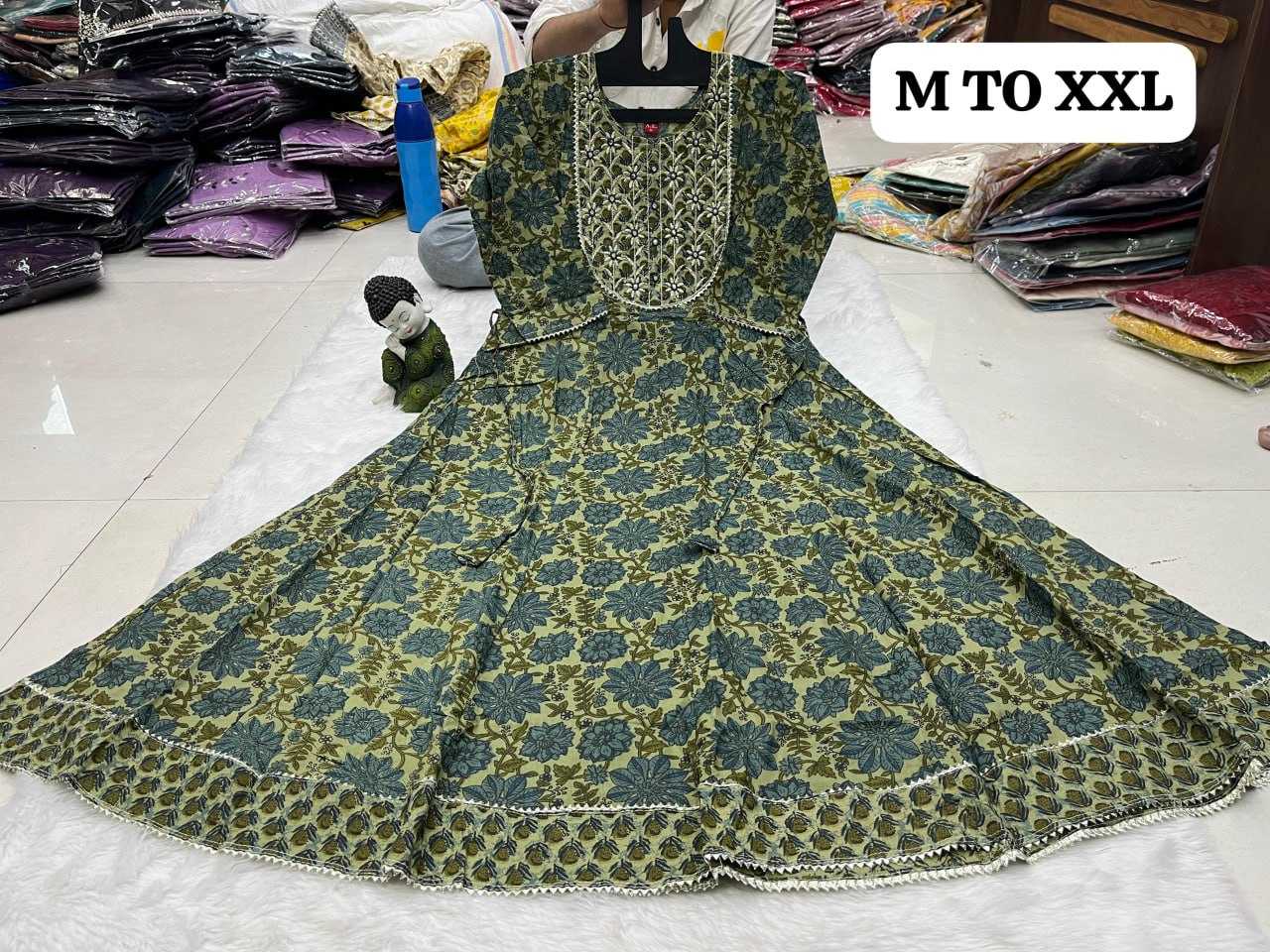 YNF COTTON KESH258 VDA40GOWNS WHOLESALE FANCY LONG PRINTED GOWNS MANUFACTURER- Kapda Export