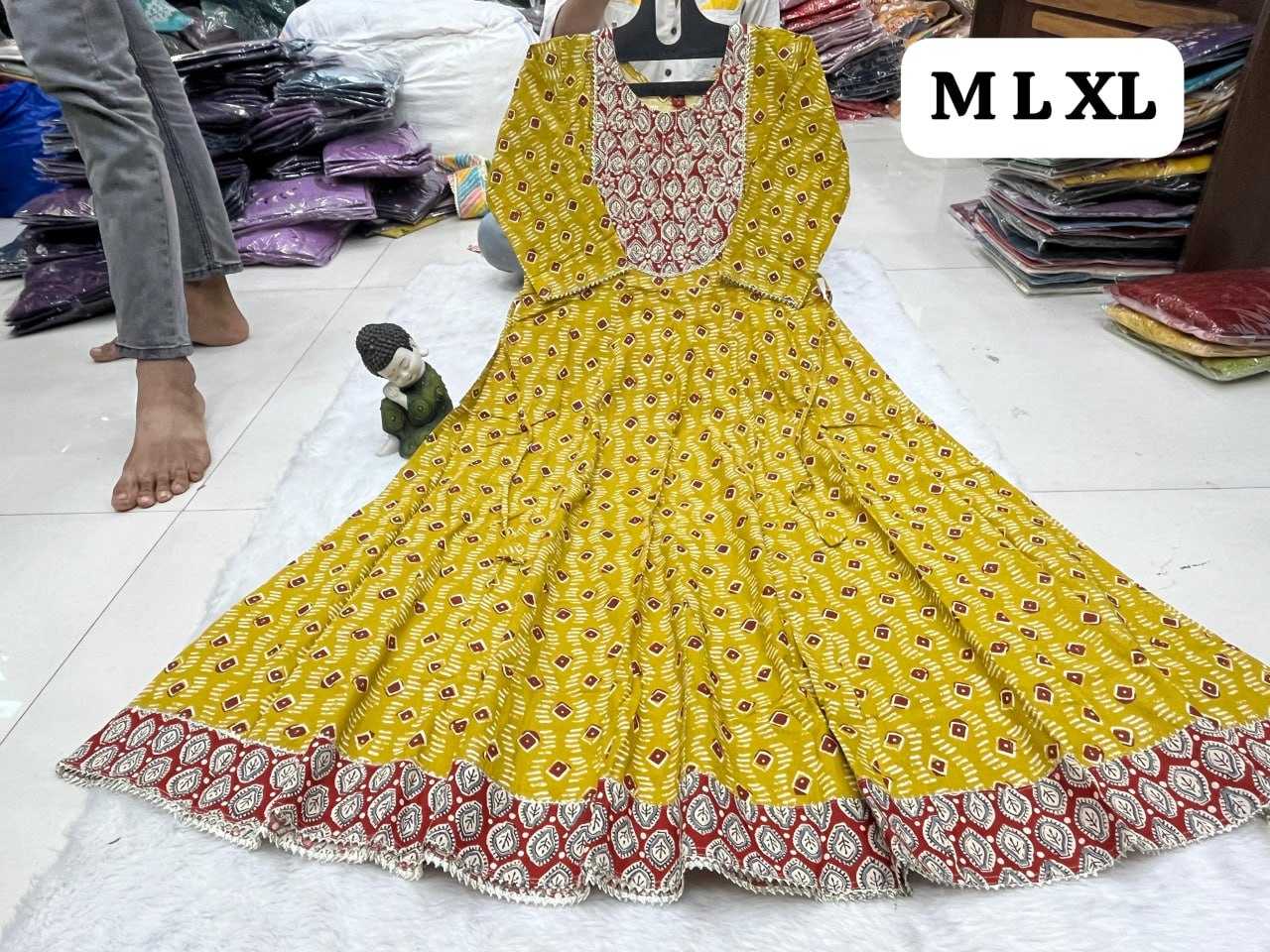 YNF COTTON KESH258 VDA40GOWNS WHOLESALE FANCY LONG PRINTED GOWNS MANUFACTURER- Kapda Export