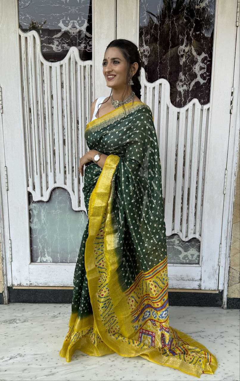 YNF COTTON SILK KESH117 RWC80 SAREES WHOLESALE COTTON BANDHANI JACQUARD SILK SAREES MANUFACTURER- Kapda Export