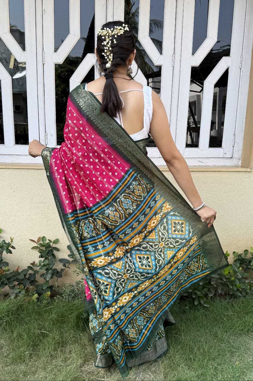 YNF COTTON SILK KESH117 RWC81 SAREES WHOLESALE COTTON BANDHANI JACQUARD SILK PINK SAREES MANUFACTURER- Kapda Export