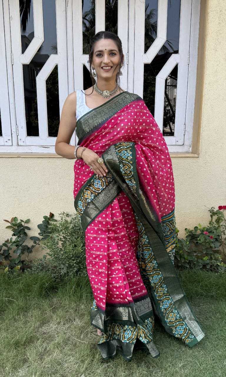 YNF COTTON SILK KESH117 RWC81 SAREES WHOLESALE COTTON BANDHANI JACQUARD SILK PINK SAREES MANUFACTURER- Kapda Export