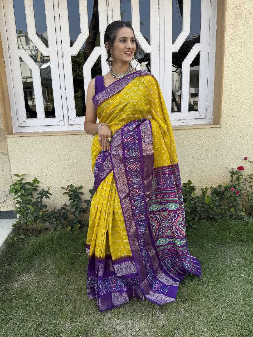 YNF COTTON SILK KESH117 RWC83 SAREES WHOLESALE COTTON BANDHANI JACQUARD SILK YELLOW SAREES MANUFACTURER- Kapda Export