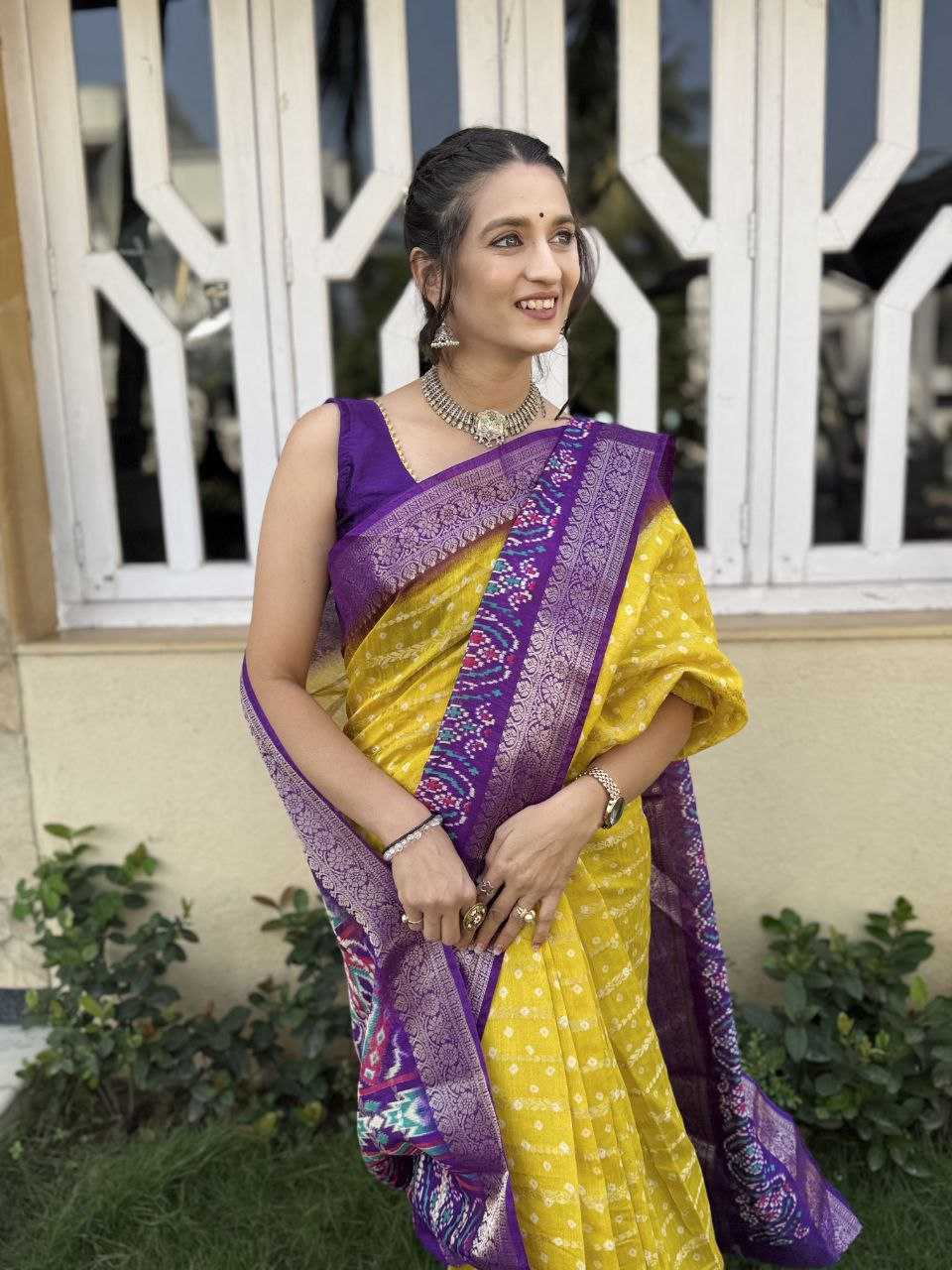 YNF COTTON SILK KESH117 RWC83 SAREES WHOLESALE COTTON BANDHANI JACQUARD SILK YELLOW SAREES MANUFACTURER- Kapda Export