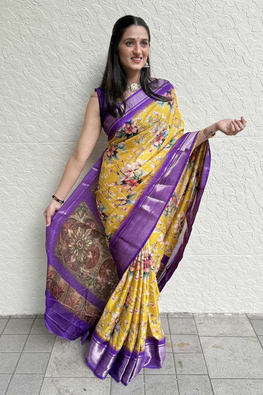 YNF DOLA SILK KESH117 RWC103 SILK SAREES WHOLESALE FESTIVAL SILK DOLA SILK ZARI BORDER SILK PRINTED SILK SAREES MANUFACTURER- Kapda Export