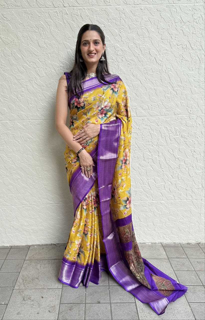 YNF DOLA SILK KESH117 RWC103 SILK SAREES WHOLESALE FESTIVAL SILK DOLA SILK ZARI BORDER SILK PRINTED SILK SAREES MANUFACTURER- Kapda Export