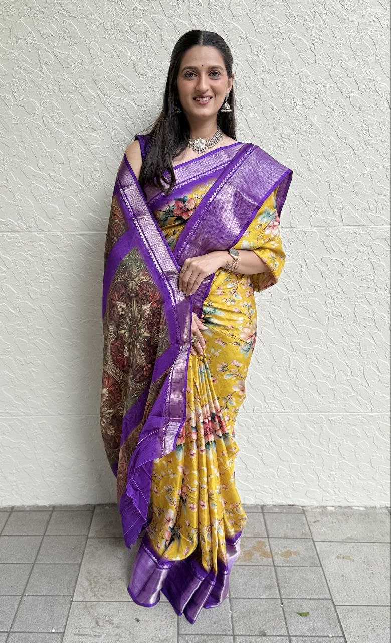 YNF DOLA SILK KESH117 RWC103 SILK SAREES WHOLESALE FESTIVAL SILK DOLA SILK ZARI BORDER SILK PRINTED SILK SAREES MANUFACTURER- Kapda Export