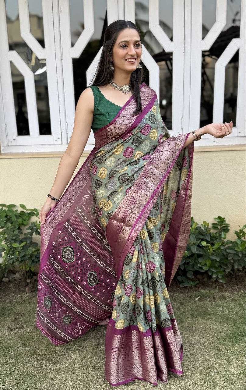 YNF DOLA SILK KESH117 RWC104 SILK SAREES WHOLESALE FESTIVAL SILK DOLA SILK ZARI BORDER SILK PRINTED SILK SAREES MANUFACTURER- Kapda Export