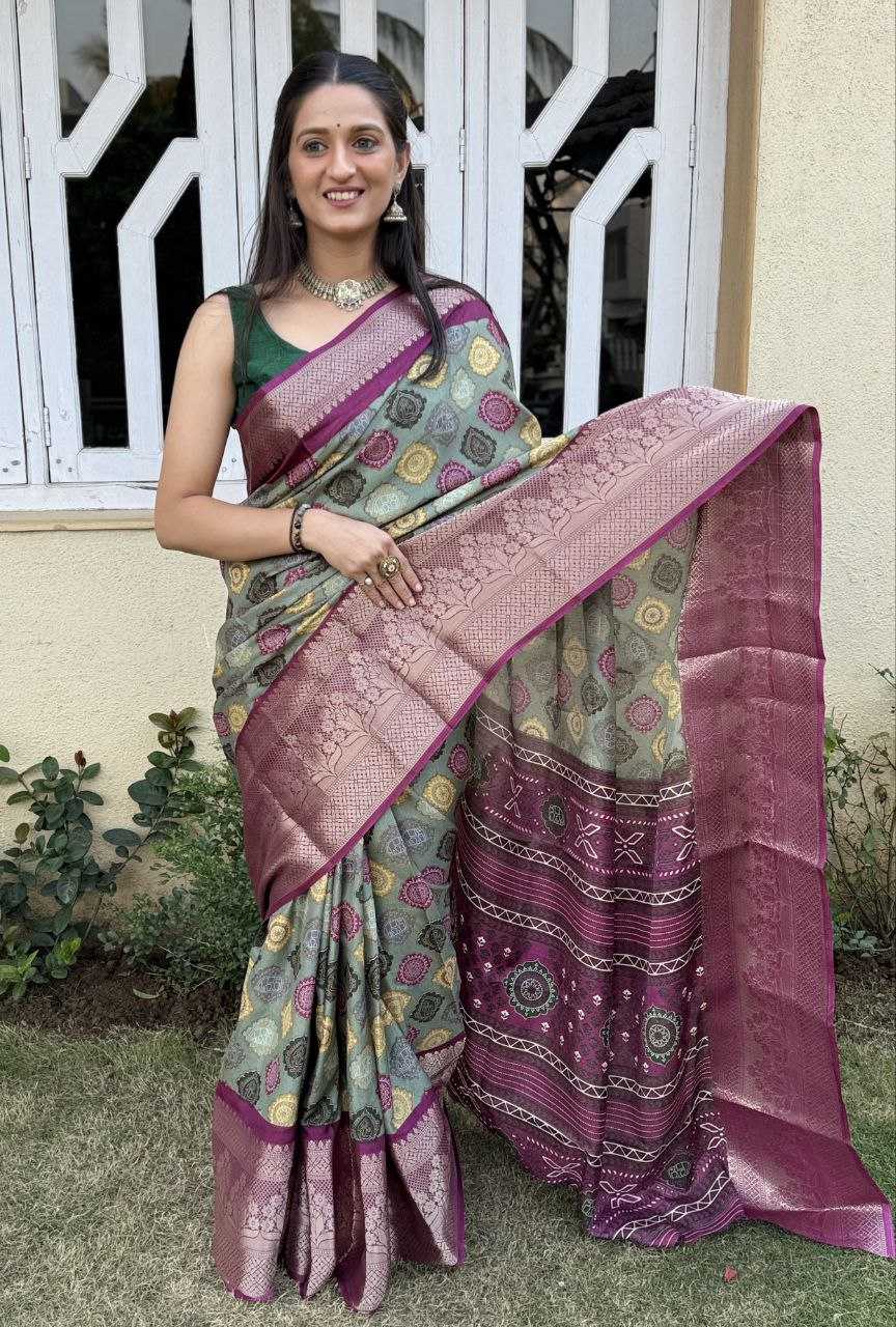 YNF DOLA SILK KESH117 RWC104 SILK SAREES WHOLESALE FESTIVAL SILK DOLA SILK ZARI BORDER SILK PRINTED SILK SAREES MANUFACTURER- Kapda Export